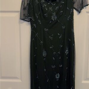 Alex Evenings Black Beaded Maxi Dress